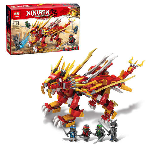 2019 800pcs Ninja Burning Lion Building Blocks Compatible with lego etc , with figurines