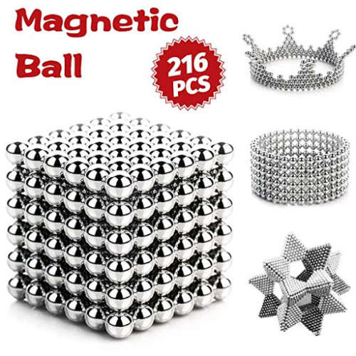 NEODIMIUM 5MM 216PCS BUCKY BALLS - MAGNETIC BALLS / CUBE -AVAILABLE IN SILVER ONLY