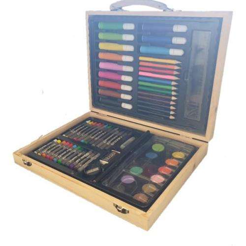 ART SET IN WOODEN BOX 55PC