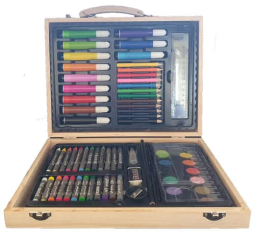 ART SET IN WOODEN BOX 55PC