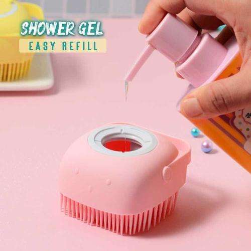 SILICONE MASSAGE BATH BRUSH WITH LIQUID DISPENSER