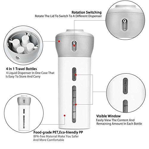 4 in 1 TRAVEL DISPENSER BOTTLE