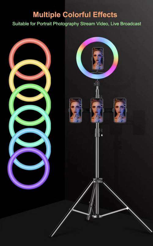 13" RGB ring fill light with stand