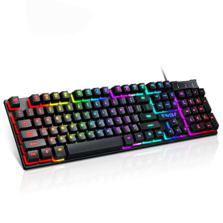 T-WOLF T20 RAINBOW BACKLIT GAMING KEYBOARD