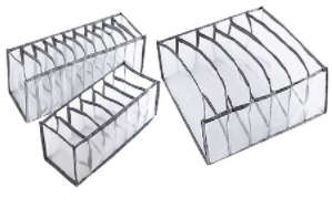 3 PIECE MESH BRA UNDERWEAR SOCKS STORAGE DRAWER DIVIDER ORGANIZER