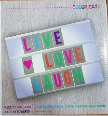 LED MESSAGE LIGHT UP BOX WITH COLOUR CARDS