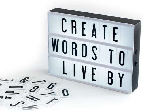 LED MESSAGE LIGHT UP BOX BLACK CARDS