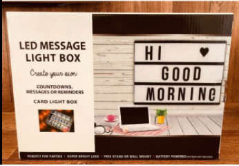 LED MESSAGE LIGHT UP BOX BLACK CARDS