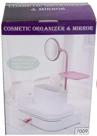 COSMETIC ORGANIZER AND MIRROR