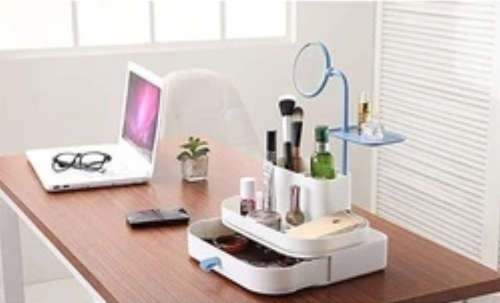 COSMETIC ORGANIZER AND MIRROR