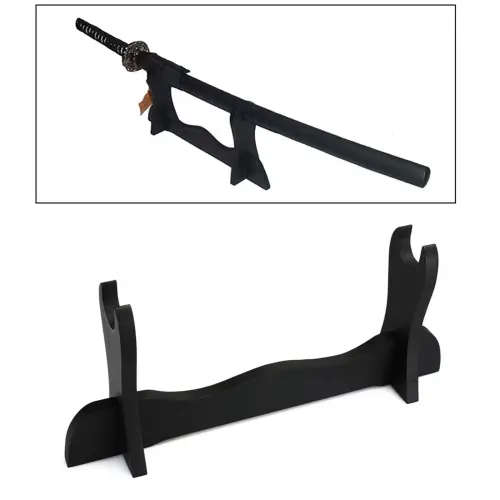 BLACK SHORT SAMURAI KATANA - FULL TANG - BLOOD GROOVE - SHARP 80CM