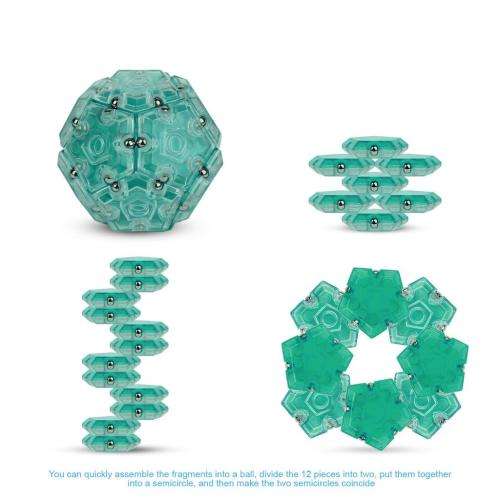 12 Pcs Magnetic Fidget Sphere Pentagons Puzzle Sphere