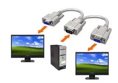 VGA to 2 VGA Y Splitter cable