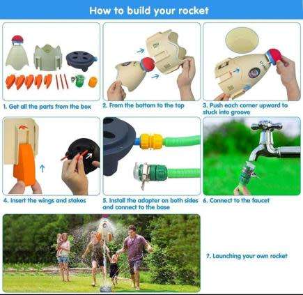 Water Sprinkler Fly Rocket Toy