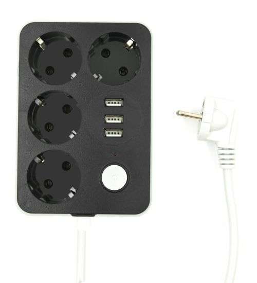 Multi 4 Socket + 3 USB