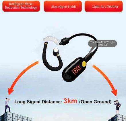 Ear hung Walkie Talkie