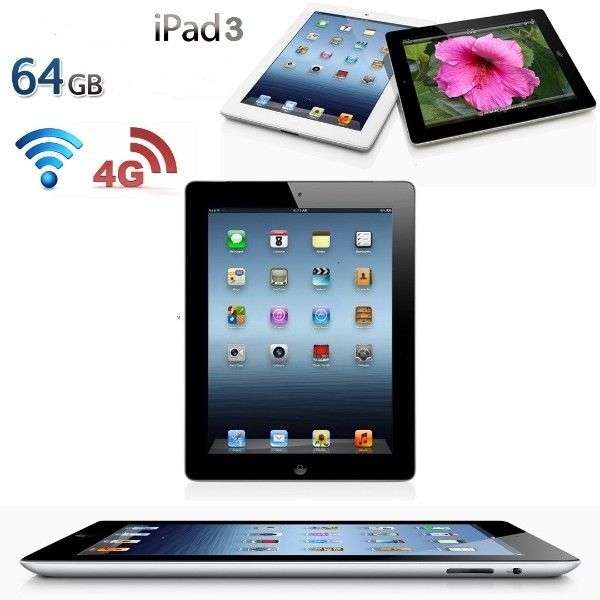 ipad 3 64gb wifi + cellular in box practically new - BLACK
