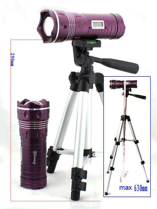 5W Zoom Blue & White Light Source CREE Q5 LED Night Fishing Lamp Power Display & Tripod Rechargeable