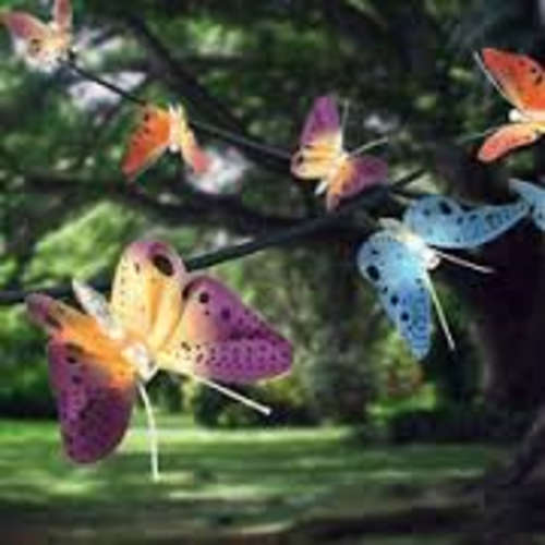 10LED Solar Fiber Optic Butterfly String Lights
