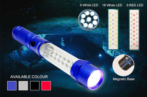 3-in-1 35-LED Aluminum Alloy Torch with Emergency Light and Magnet