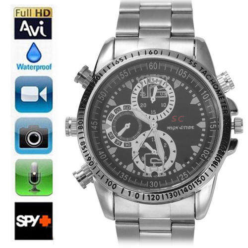 Steel Belt HD Waterproof 4GB Spy Watch DVR Video Pinhole Hidden Camera Camcorder