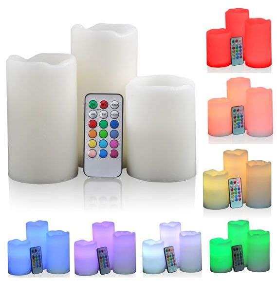 LUMA CANDLES 12 Color LED Electronic Flameless Smokeless Candle