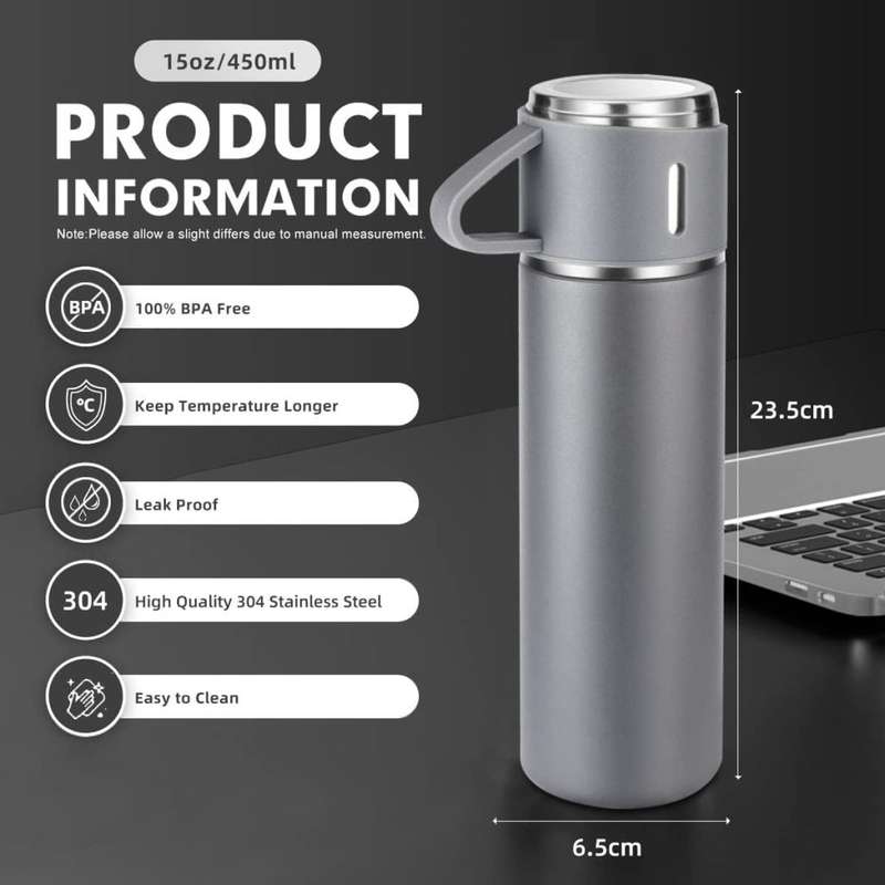 3 Piece Vacuum Flask Set