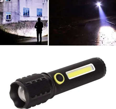 Rechargeable Cob + LED Zoomable Flashlight