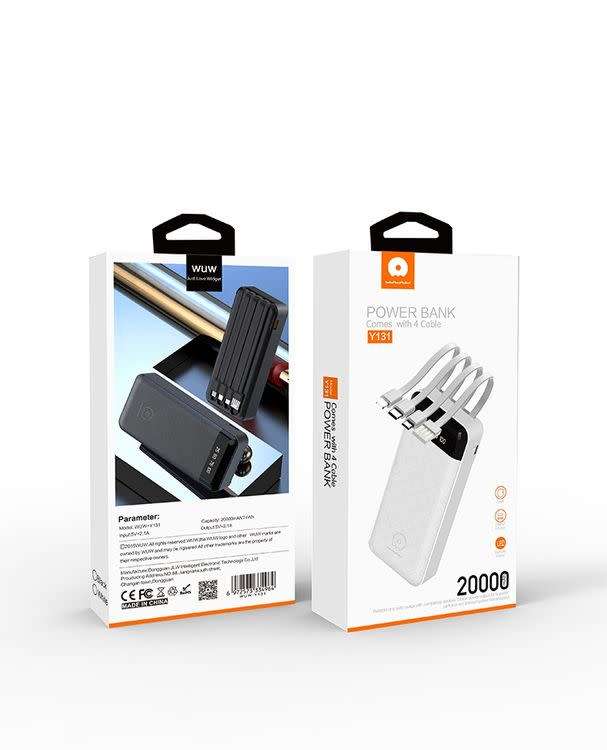 Y131 Built-in 4 Cable 20000mAh Powerbank