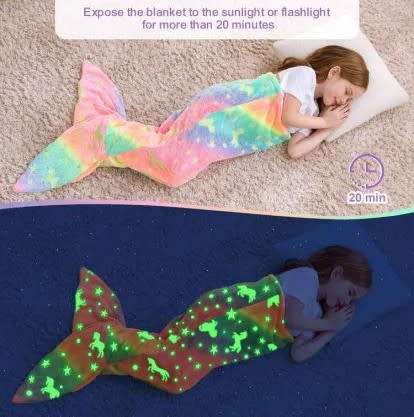 Glow In The Dark Mermaid Tail Sleeping Bag