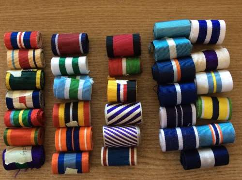 One Lot of THIRTY ONE lengths ( 45 cms long ) of various medal ribbons