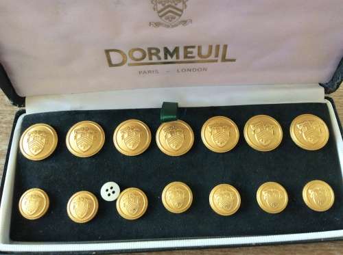 14 GOLD  PLATED DORMEUIL- LONDON/PARIS -BLAZER BUTTONS