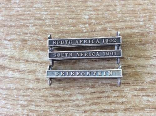 Three QUEEN SOUTH AFRICA MEDAL CLASPS