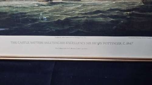 ART : THE CASTLE BATTERY SALUTING HIS EXCELLENCY  PRINT JOHN THOMAS BAINED LIMITED COPIES 338 OF 600
