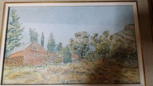 ART : WATER COLOURS SIGNED : WOOD AND GLASS FRAMED