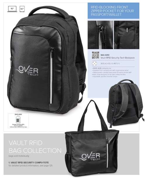 Vault Rfid Security Tech Backpack (BAG-4250)