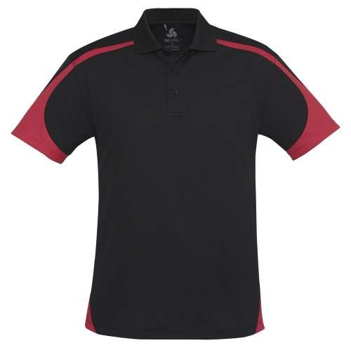 Biz Collection Talon Mens Golf Shirt - Black with Red (BIZ-5080)
