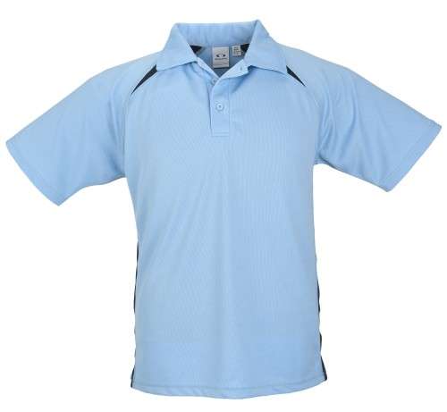 Biz Collection Splice Mens Golf Shirt - Light Blue (BIZ-3610)