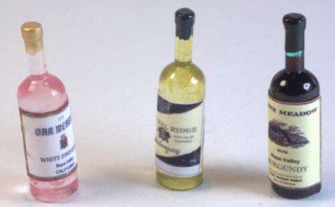 1/12th scale, Dollhouse Miniature - WINE BOTTLES