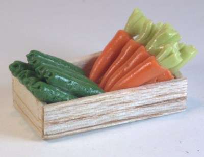 1/12TH SCALE, Dollhouse Miniature - CRATE OF VEGETABLES