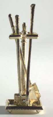 1/12TH SCALE, Dollhouse Miniature - BRASS FIRE TOOLS
