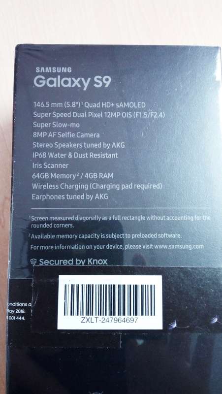 Samsung S9 Titanium Grey - Still in box