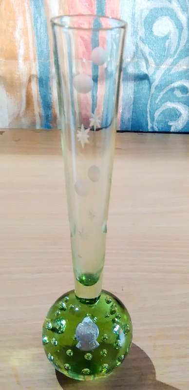 Lasbruket swedish glass bud vase
