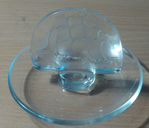 Lalique sailing ship trinket dish