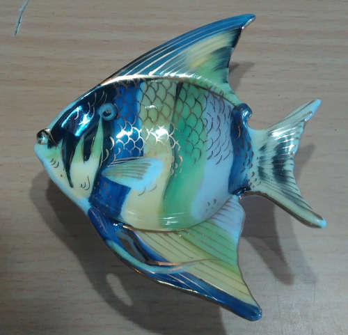 Small hand painted fish shape dish