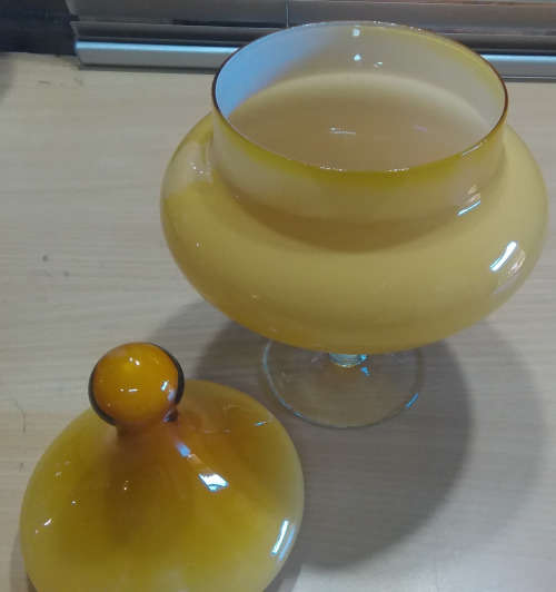 Empoli style glass jar