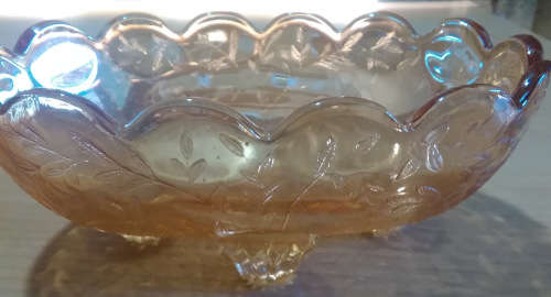 Small carnival style glass dish