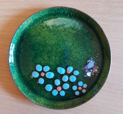 Cloisonne copper coaster