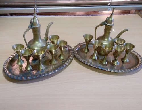Miniature. Brass wine goblet sets