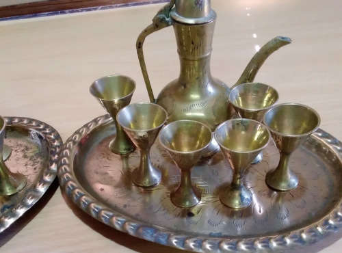 Miniature. Brass wine goblet sets